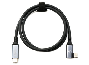 SYSTEM-S USB4 80 cm Kabel Typ C Stecker zu Stecker Winkel 40 Gbit/s 240 W USB 4.0 Kabel Adapter