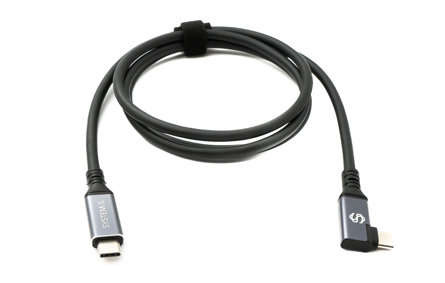 SYSTEM-S USB4 120 cm Kabel Typ C Stecker zu Stecker Winkel 40 Gbit/s 240 W USB 4.0 Kabel Adapter