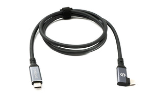 SYSTEM-S USB4 120 cm Kabel Typ C Stecker zu Stecker Winkel 40 Gbit/s 240 W USB 4.0 Kabel