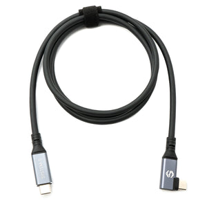 SYSTEM-S USB4 120 cm Kabel Typ C Stecker zu Stecker Winkel 40 Gbit/s 240 W USB 4.0 Kabel Adapter