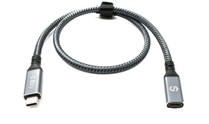 SYSTEM-S USB4 50 cm Kabel Typ C Stecker zu Buchse geflochten 40 Gbit/s 240 W USB 4.0 Kabel Adapter