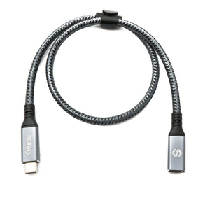 SYSTEM-S USB4 50 cm Kabel Typ C Stecker zu Buchse geflochten 40 Gbit/s 240 W USB 4.0 Kabel