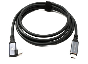 SYSTEM-S USB4 USB 150 cm Kabel Typ C Stecker zu Stecker Winkel 40 Gbit/s 240 W USB 4.0 Kabel