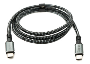 SYSTEM-S USB4 120 cm Kabel Typ C Stecker zu Stecker geflochten 40 Gbit/s 240 W USB 4.0 Kabel Adapter