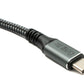 SYSTEM-S USB4 120 cm cable type C male to male braided 40 Gbit/s 240 W USB 4.0 cable adapter