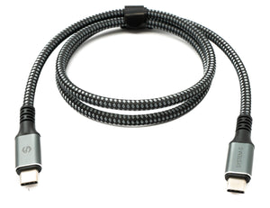 SYSTEM-S USB4 80 cm Kabel Typ C Stecker zu Stecker geflochten 40 Gbit/s 240 W USB 4.0 Kabel Adapter