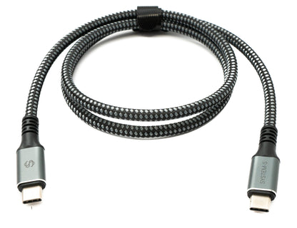 SYSTEM-S USB4 80 cm Kabel Typ C Stecker zu Stecker geflochten 40 Gbit/s 240 W USB 4.0 Kabel