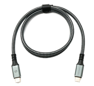 SYSTEM-S USB4 80 cm Kabel Typ C Stecker zu Stecker geflochten 40 Gbit/s 240 W USB 4.0 Kabel