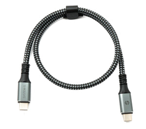 SYSTEM-S USB4 50 cm Kabel Typ C Stecker zu Stecker geflochten 40 Gbit/s 240 W USB 4.0 Kabel