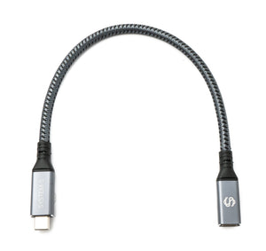 SYSTEM-S USB4 30 cm Kabel Typ C Stecker zu Buchse geflochten 40 Gbit/s 240 W USB 4.0 Kabel Adapter