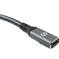 SYSTEM-S USB4 30 cm Kabel Typ C Stecker zu Buchse geflochten 40 Gbit/s 240 W USB 4.0 Kabel Adapter