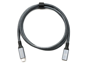 SYSTEM-S USB4 100 cm Kabel Typ C Stecker zu Buchse geflochten 40 Gbit/s 240 W USB 4.0 Kabel Adapter