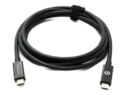 SYSTEM-S Thunderbolt 4 200 cm Cable Type C Male to Male 40 Gbit/s 240 W Cable Adapter