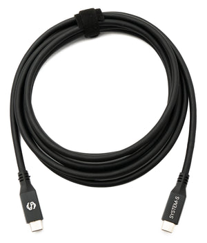 SYSTEM-S USB4 250 cm Kabel Typ C Stecker zu Stecker 40 Gbit/s 240 W USB 4.0 Kabel Adapter