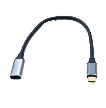 SYSTEM-S USB 3.2 Gen 2 Kabel 25 cm Typ C Stecker zu Buchse 20 Gbit/s 100 W 20 A