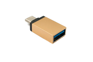 Adaptateur SYSTEM-S USB 3.1 type C mâle vers 3.0 A femelle 5 Gbit/s en rose jaune