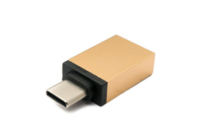 Adaptateur SYSTEM-S USB 3.1 type C mâle vers 3.0 A femelle 5 Gbit/s en rose jaune