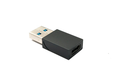 Adaptateur SYSTEM-S USB 3.1 type C femelle vers 3.0 A mâle 5 Gbit/s 100W en noir