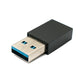 SYSTEM-S USB 3.1 adapter type C female to 3.0 A male 5 Gbit/s 100W in black