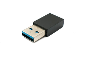 Adaptateur SYSTEM-S USB 3.1 type C femelle vers 3.0 A mâle 5 Gbit/s 100W en noir