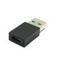 Adaptateur SYSTEM-S USB 3.1 type C femelle vers 3.0 A mâle 5 Gbit/s 100W en noir