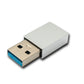 SYSTEM-S USB 3.1 Adapter Typ C Buchse zu 3.0 A Stecker 5 Gbit/s 100W in Anthrazit