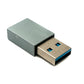 SYSTEM-S USB 3.1 Adapter Typ C Buchse zu 3.0 A Stecker 5 Gbit/s 100W in Grau