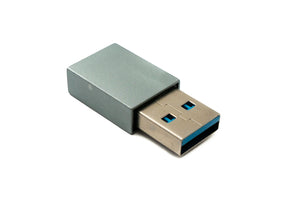 Adaptateur SYSTEM-S USB 3.1 type C femelle vers 3.0 A mâle 5 Gbit/s 100W en gris