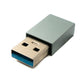 SYSTEM-S USB 3.1 Adapter Typ C Buchse zu 3.0 A Stecker 5 Gbit/s 100W in Grau