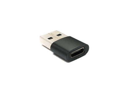 Adaptateur SYSTEM-S USB 3.1 type C femelle vers 2.0 type A mâle en noir