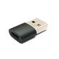 Adaptateur SYSTEM-S USB 3.1 type C femelle vers 2.0 type A mâle en noir