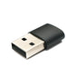 Adaptateur SYSTEM-S USB 3.1 type C femelle vers 2.0 type A mâle en noir