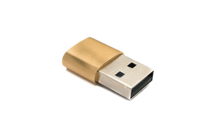 Adaptateur SYSTEM-S USB 3.1 type C femelle vers 2.0 type A mâle en rose jaune