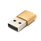 Adaptateur SYSTEM-S USB 3.1 type C femelle vers 2.0 type A mâle en rose jaune