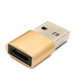 Adaptateur SYSTEM-S USB 3.1 type C femelle vers 2.0 type A mâle en rose jaune