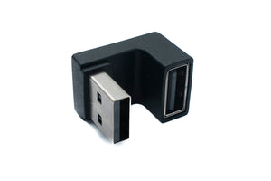 SYSTEM-S USB 3.0 Adapter Typ A Stecker zu Buchse U Turn 180° Winkel in Schwarz
