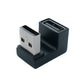 SYSTEM-S USB 3.0 Adapter Typ A Stecker zu Buchse U Turn 180° Winkel in Schwarz