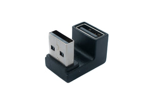 SYSTEM-S USB 3.0 Adapter Typ A Stecker zu Buchse U Turn 180° Winkel in Schwarz