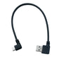 SYSTEM-S USB 2.0 Kabel 20 cm Micro B Stecker zu Typ A Stecker Right Angled Winkel