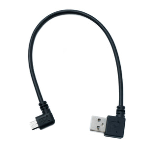 SYSTEM-S USB 2.0 Kabel 20 cm Micro B Stecker zu Typ A Stecker Right Angled Winkel