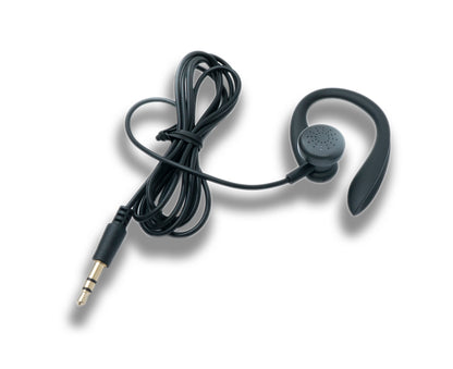 SYSTEM-S Mono In Ear Kopfhörer 115 cm AUX Klinke 2,5 mm Stecker mit Ohrhaken