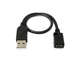 SYSTEM-S USB 2.0 cable 30 cm Mini B socket to Type A plug adapter in black