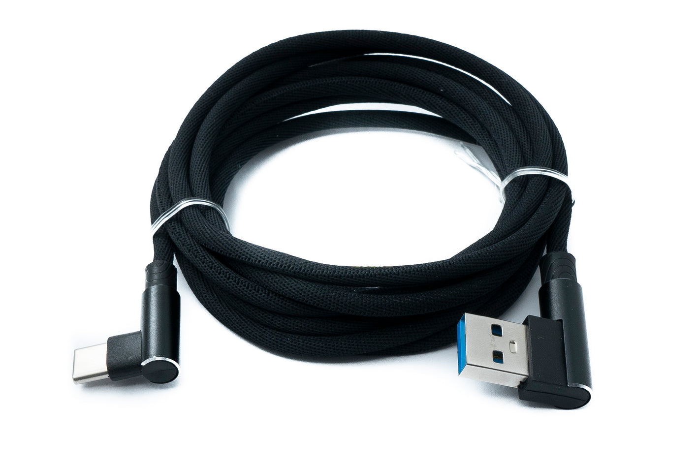 Cavo USB 3.1 da 2 m Tipo C maschio a 3.0 Tipo A maschio intrecciato ad angolo nero