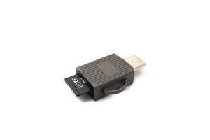 SYSTEM-S USB 3.1 Typ C Micro SD Karte Lesegerät Kartenleser SDXC Adapter in Grau