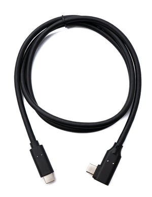 SYSTEM-S USB 3.2 Gen 1 cable 100 cm type C male to male angle adapter in black