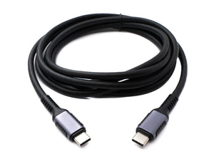 SYSTEM-S USB 3.2 Gen 1 cable 200 cm type C male to male adapter in black