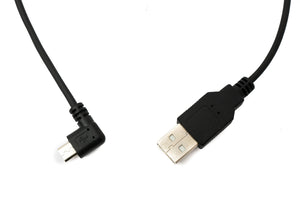 Cable USB 2.0 120 cm tipo A macho a micro B macho ángulo espiral en color negro