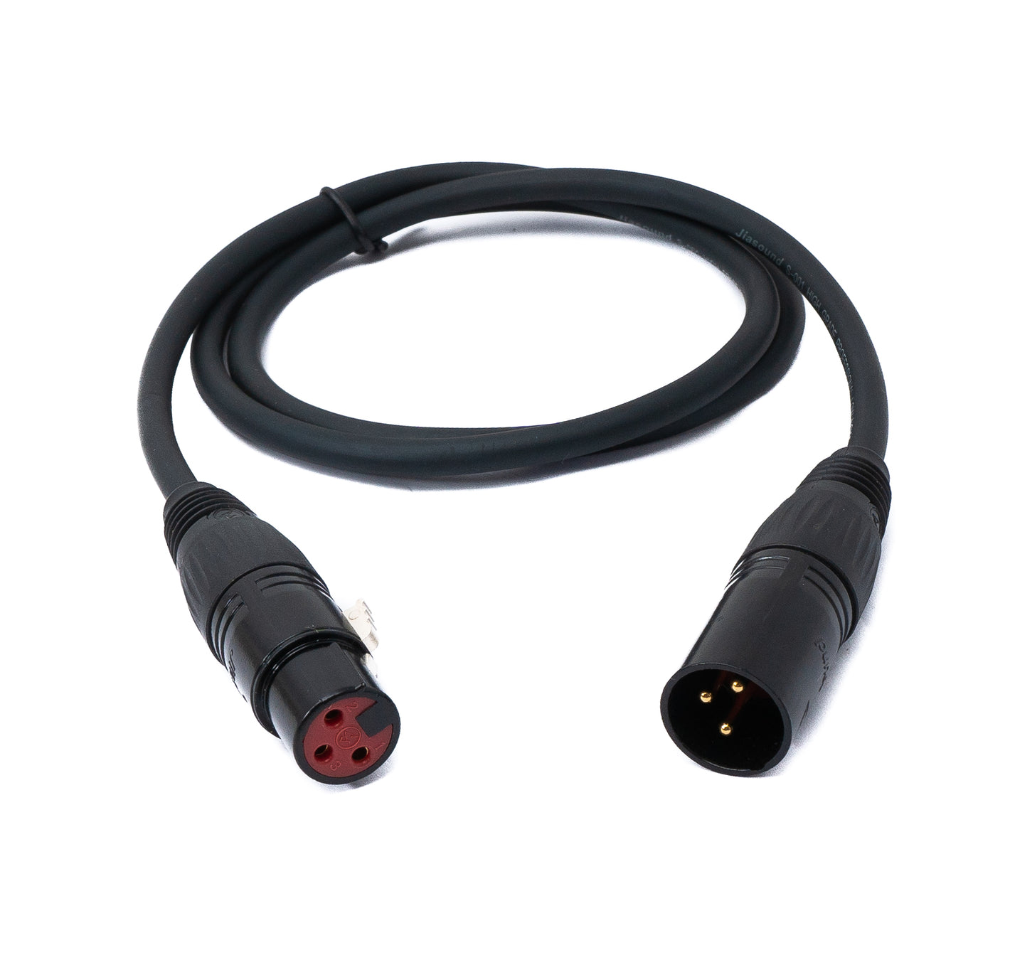 SYSTEM-S Audio Kabel 100 cm XLR 3 polig Stecker zu Buchse AUX Adapter in Schwarz