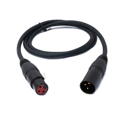 SYSTEM-S Audio Cable 100 cm XLR 3-pin Male to Female AUX Adapter in Black