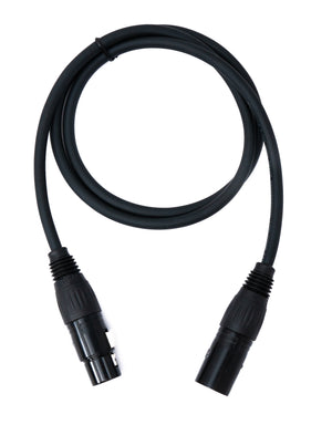 SYSTEM-S Audio Kabel 100 cm XLR 3 polig Stecker zu Buchse AUX Adapter in Schwarz